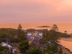 an event during sunset