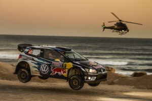 a car and a helicopter